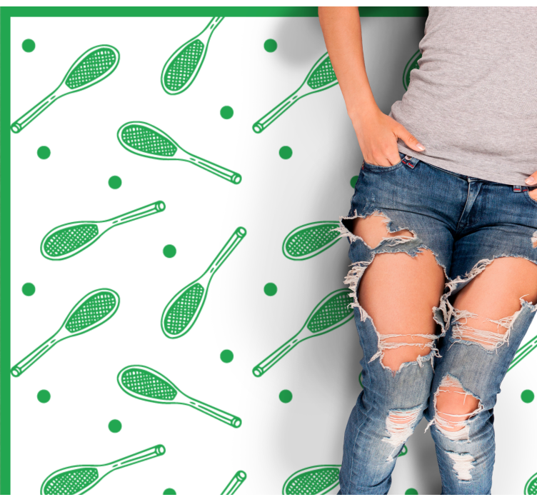 Tapete em vinil infantil estampa de raquete de tênis - TenStickers