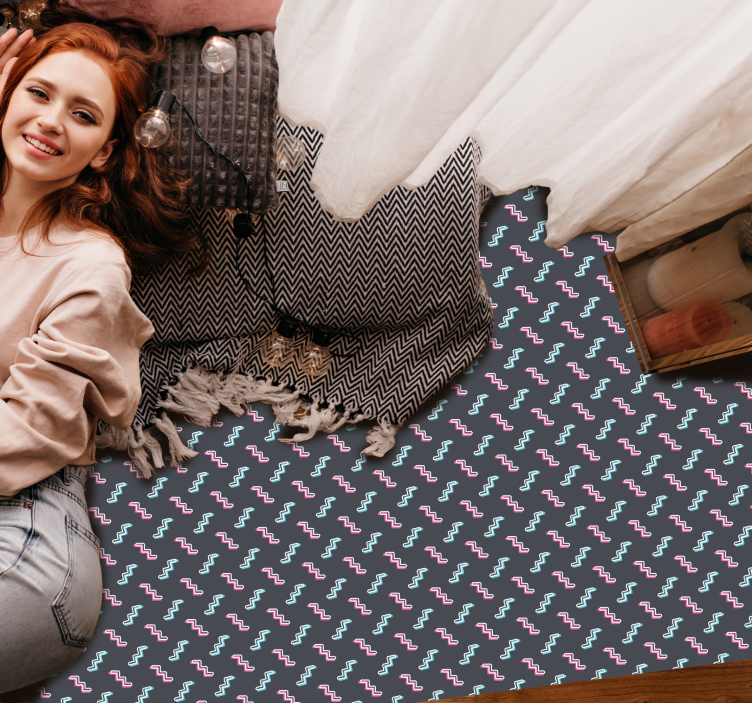 Tapete em vinil infantil formas onduladas coloridas - TenStickers