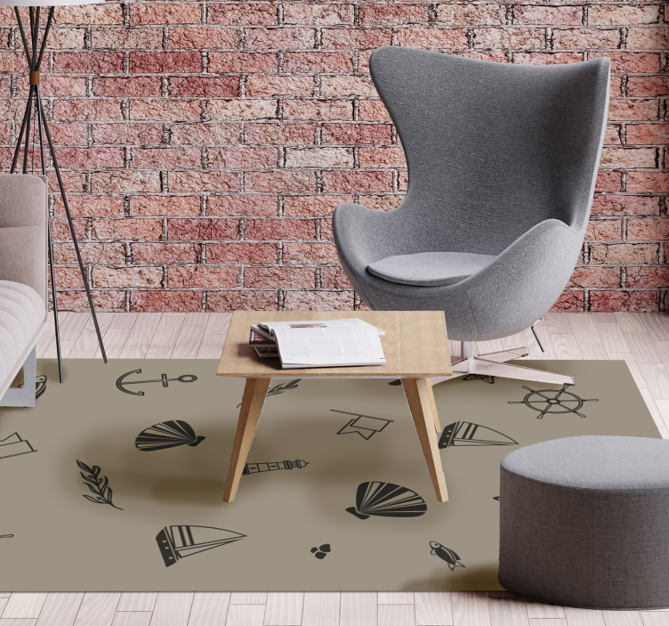 Tapete em vinil infantil ícones náuticos - TenStickers