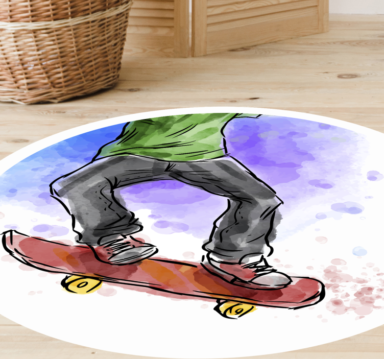 Tapete em vinil infantil ilustração de skate - TenStickers