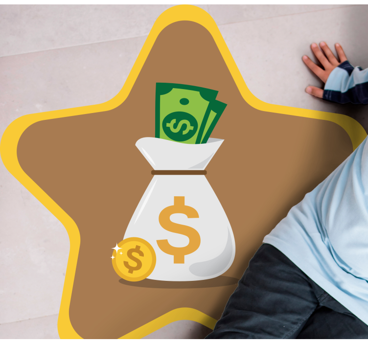 Tapete em vinil infantil logotipo da bolsa de dinheiro - TenStickers