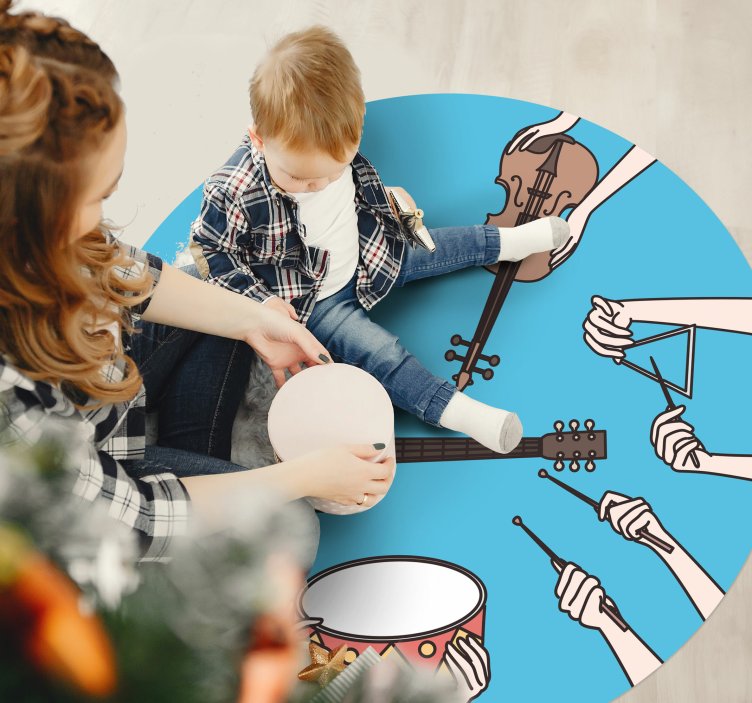 Tapete em vinil infantil motivo de mãos musicais - TenStickers