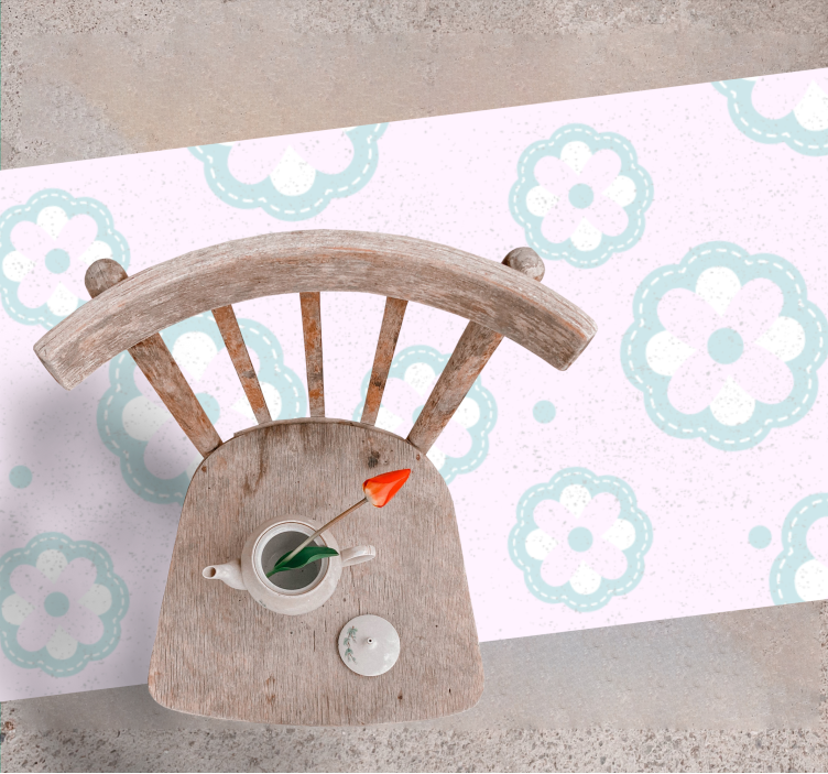 Tapete em vinil infantil motivo floral suave - TenStickers