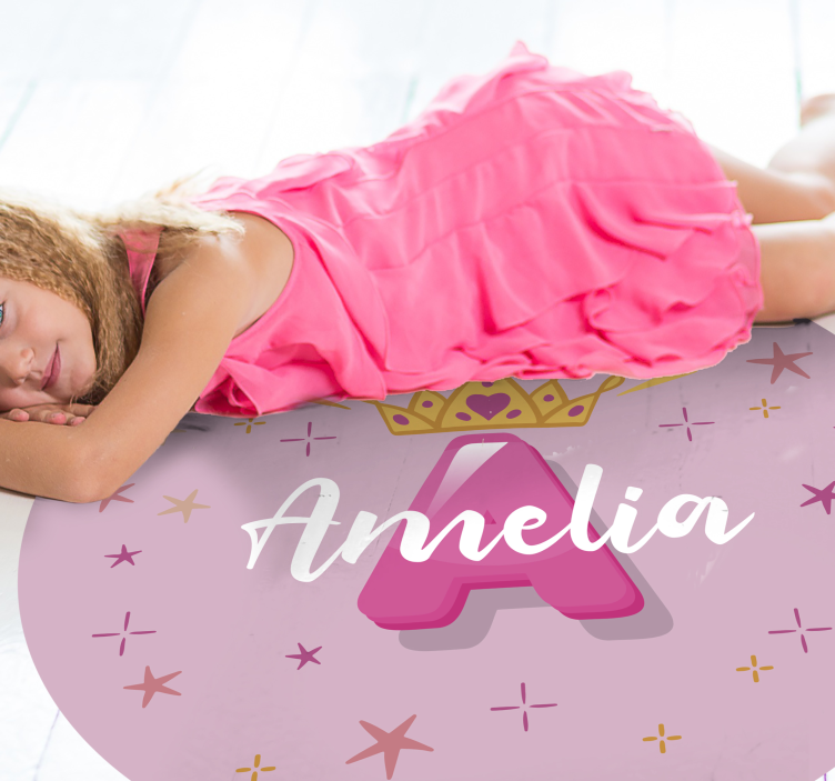 Tapete em vinil infantil nome personalizado de princesa - TenStickers