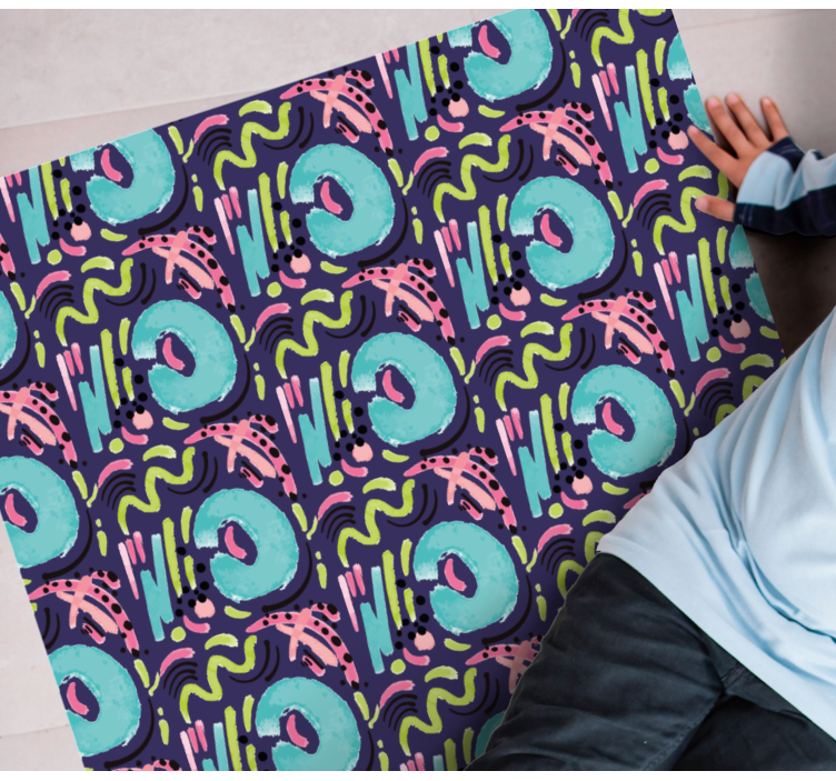 Tapete em vinil infantil padrão colorido lúdico - TenStickers