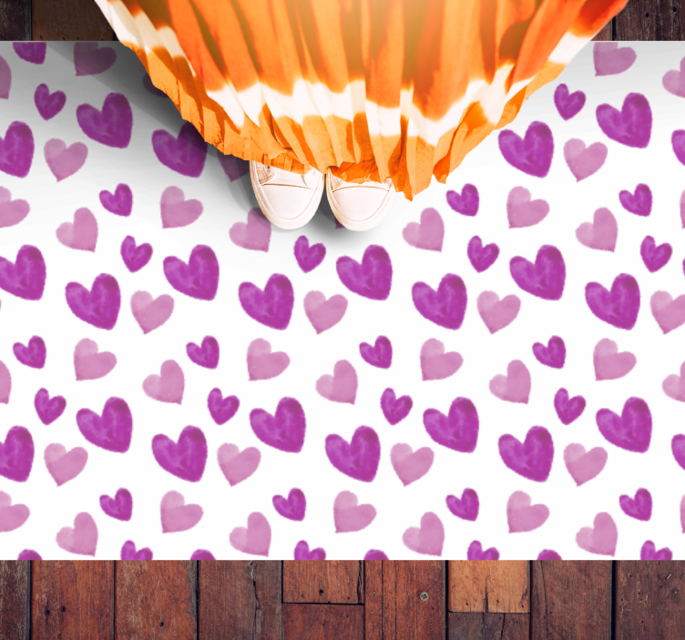 Tapete em vinil infantil padrão de coração brincalhão - TenStickers