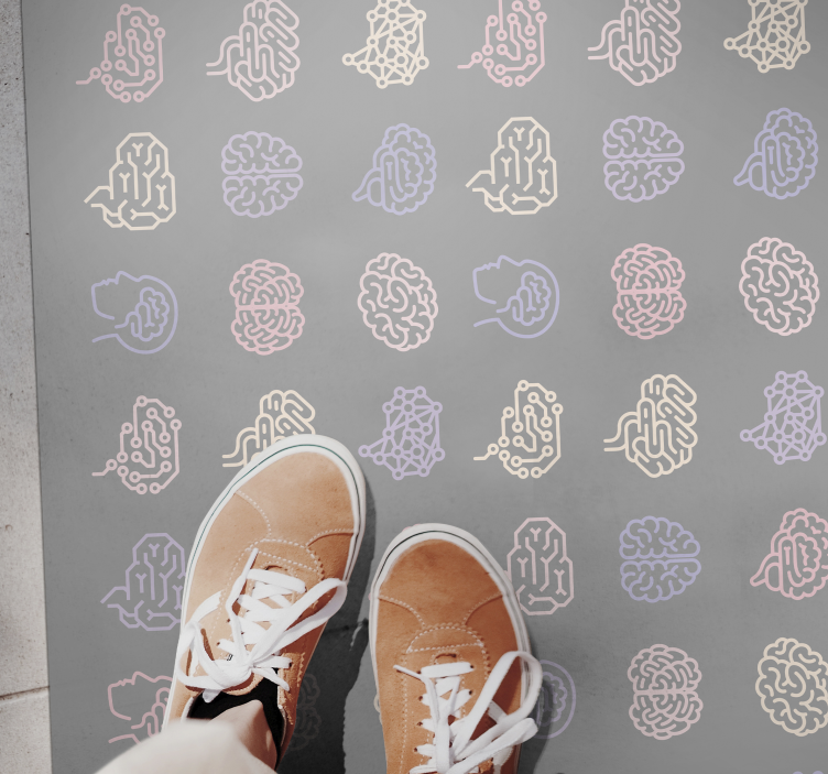 Tapete em vinil infantil padrões cerebrais educacionais - TenStickers