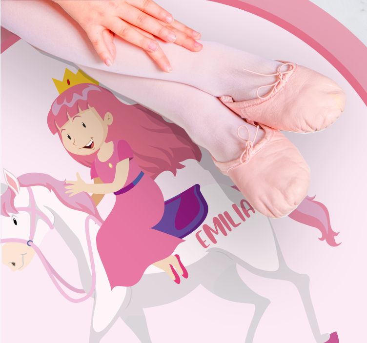 Tapete em vinil infantil princesa personalizada em unicórnio - TenStickers