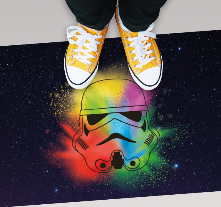 Tapete em vinil infantil rosto colorido de stormtrooper - TenStickers