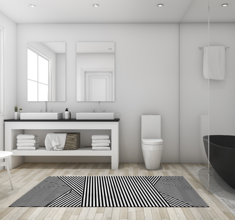 Tapete em vinil preto e branco com riscas - TenStickers