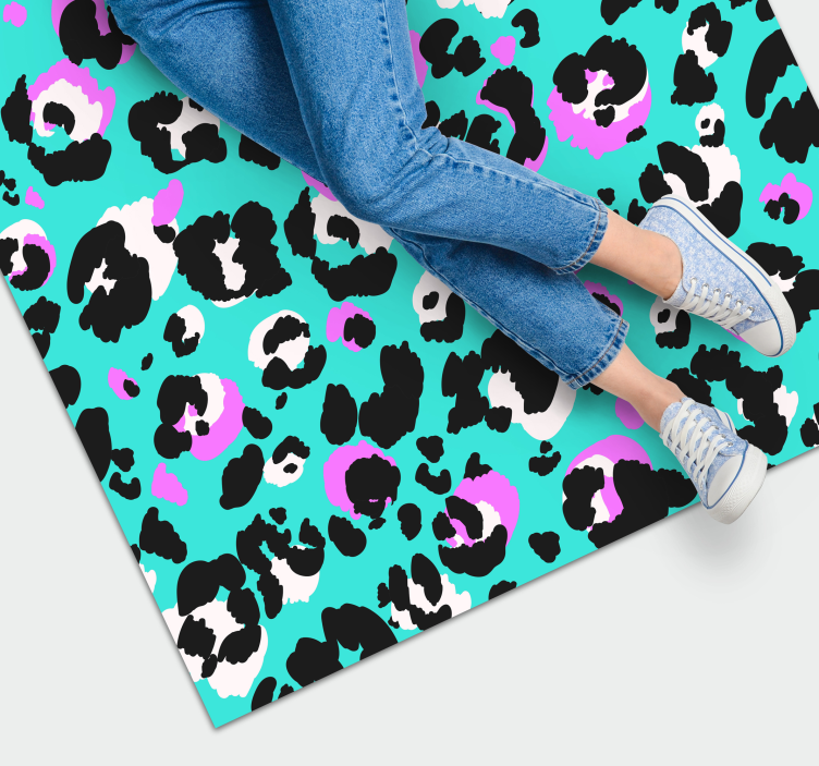 Tapete neon estampado de leopardo com estampa animal - TenStickers