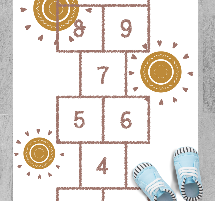 Tapete nórdico de vinil infantil amarelinha - TenStickers