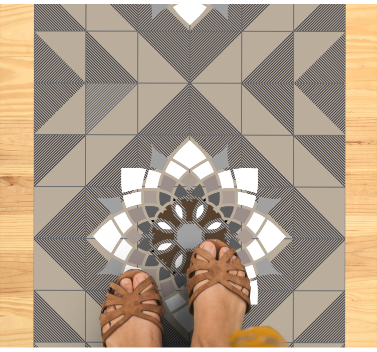 Tapete vintage bege preto com padrão vintage - TenStickers