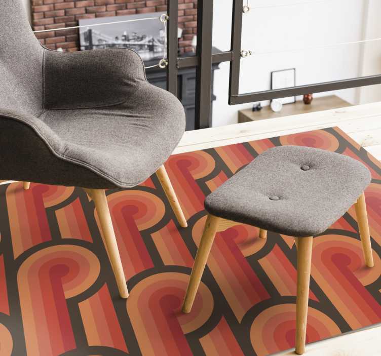 Tapete vintage com nó laranja dos anos 70 - TenStickers