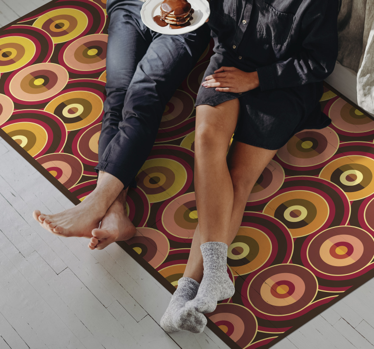 Tapete vintage com padrões antigos de pop dos anos 70 - TenStickers