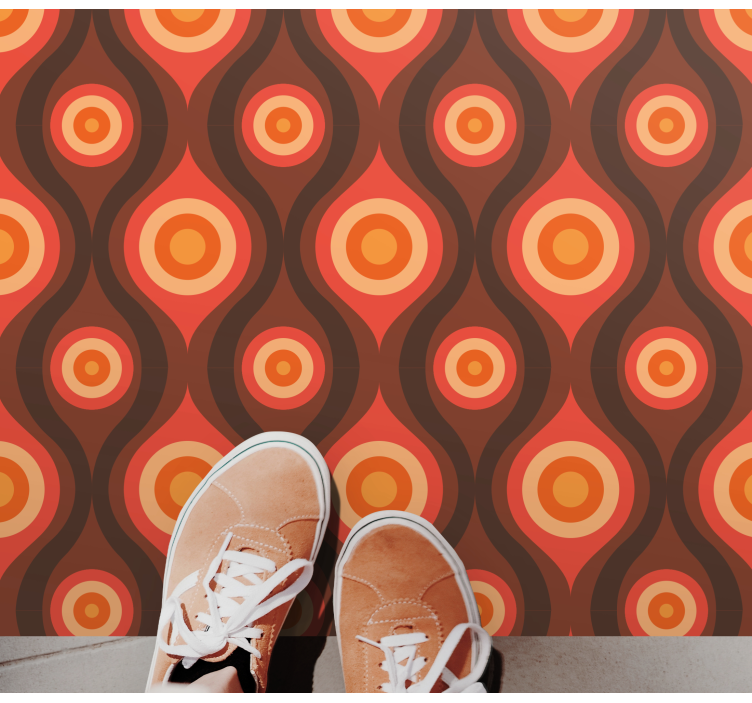 Tapete vintage com padrão macio dos anos 70 - TenStickers