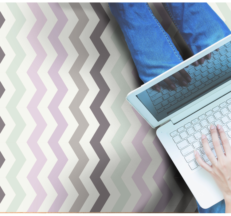 Tapete de sala de produtoem zigue-zague sem costura pastel - TenStickers