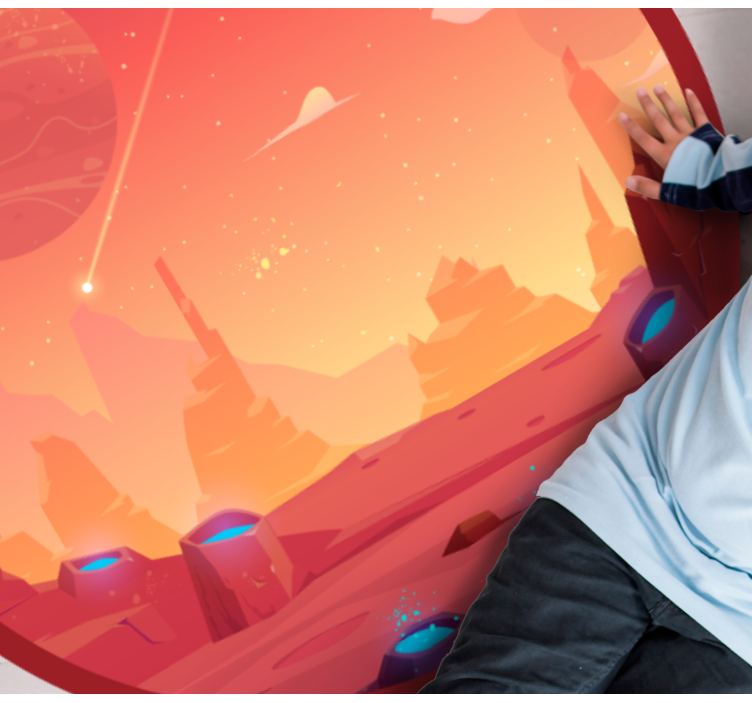 Tapete de vinil estrela de desenho animado vermelho e amarelo - TenStickers