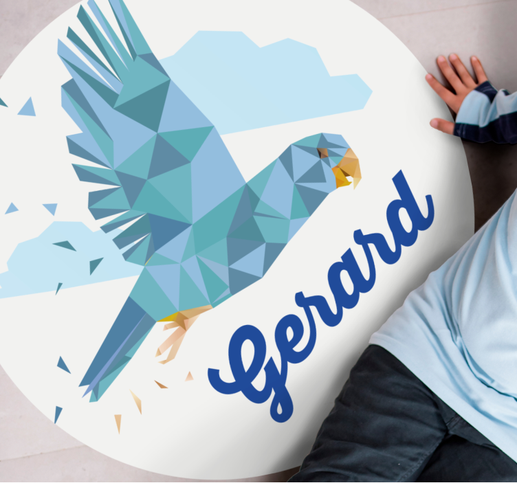 Tapete vinílico com nome águia geométrica personalizada - TenStickers