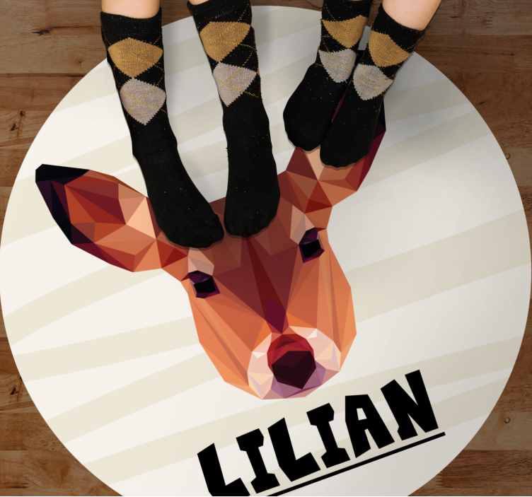 Tapete vinílico com nome cervo personalizável - TenStickers