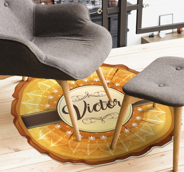 Tapete vinílico com nome emblema festivo personalizado - TenStickers