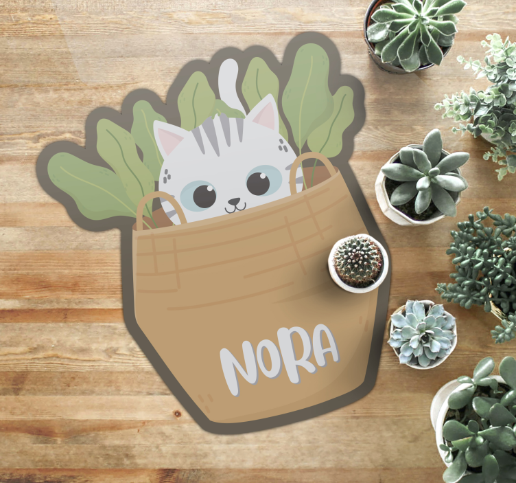 Tapete vinílico com nome felino personalizado - TenStickers