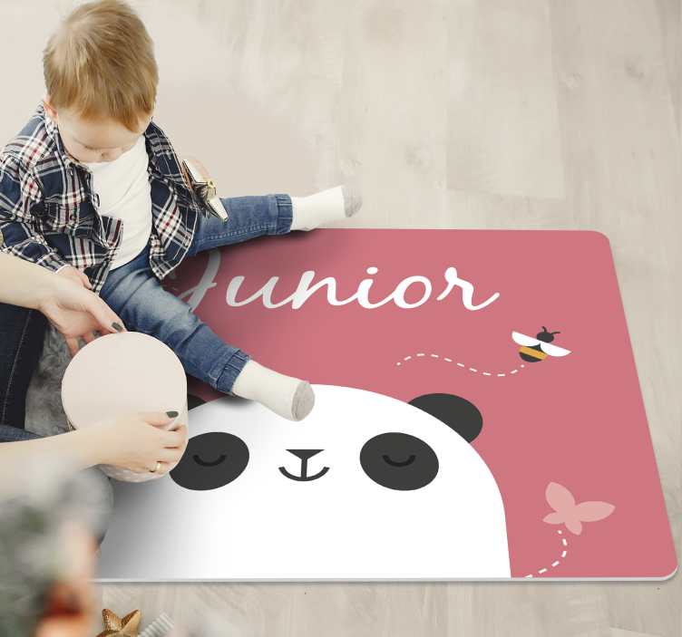 Tapete vinílico com nome panda personalizado - TenStickers