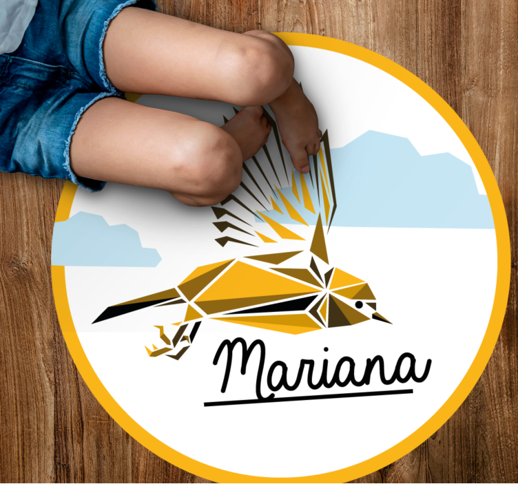 Tapete vinílico com nome pássaro personalizado - TenStickers