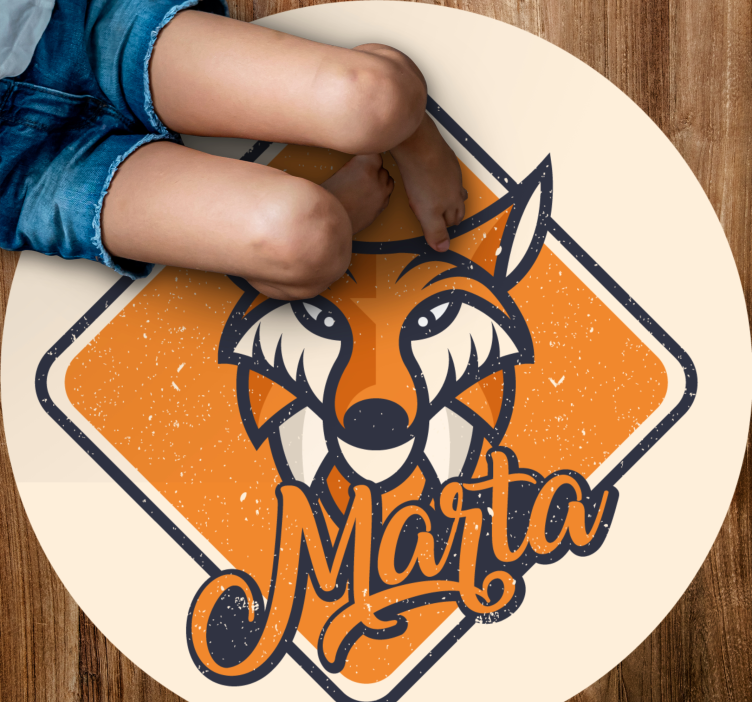Tapete vinílico com nome raposa inteligente personalizável - TenStickers