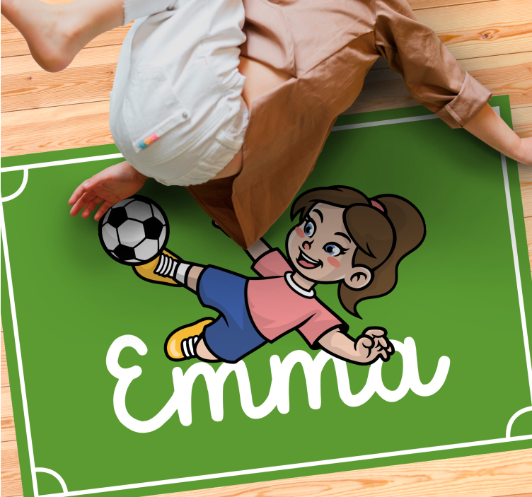 Tapete vinílico com nome tema campo de futebol - TenStickers