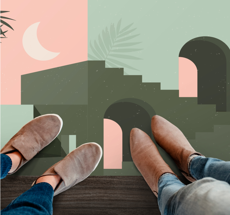 Tapete vinílico minimalista cenário abstrato minimalista - TenStickers