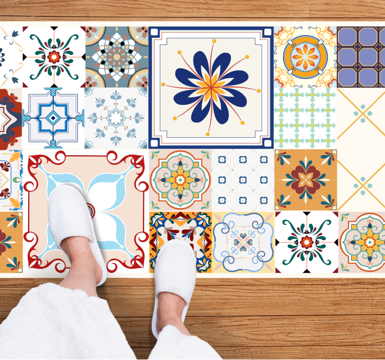 Tapete vinílico mosaico azulejos de retalhos - TenStickers