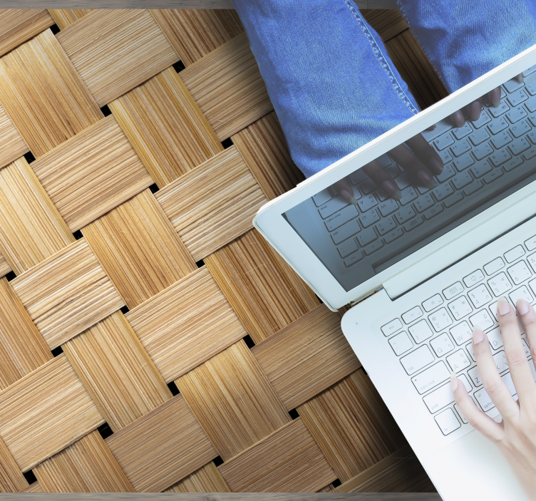 Tapete vinílico para gabinete Padrão de bambu natural - TenStickers