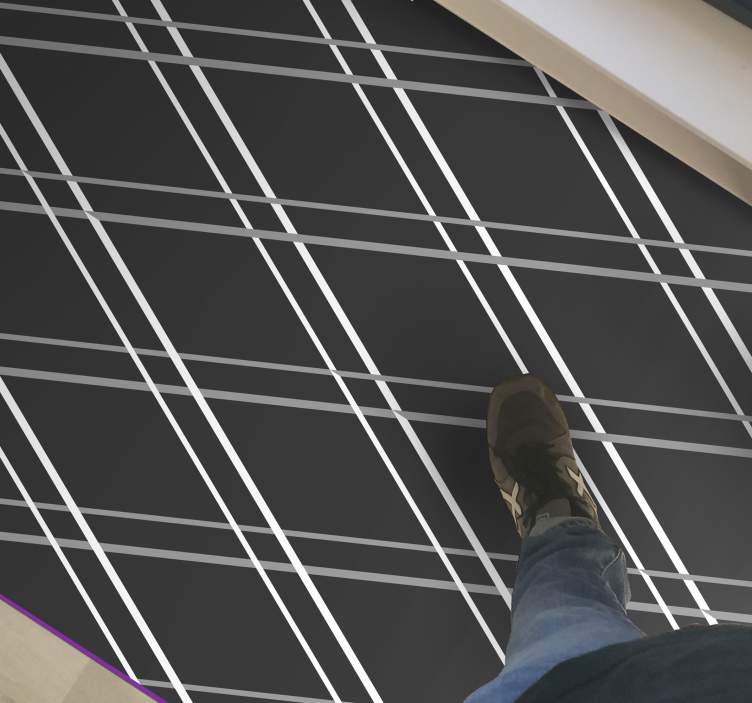 Tapete vinílico para gabinete Padrão de diamante preto - TenStickers