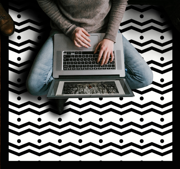 Tapete vinílico às risca conceito zigzag - TenStickers