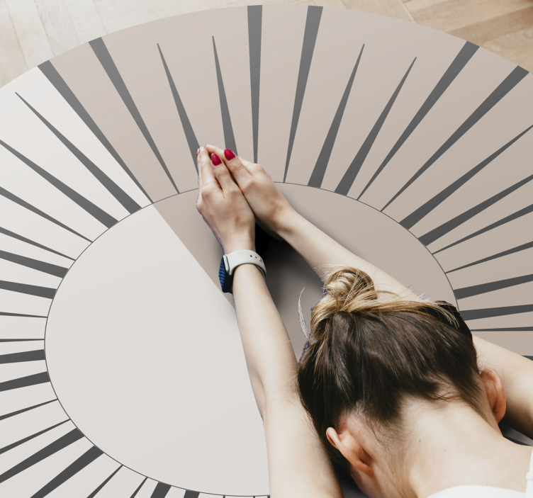 Tapete vinílico às risca design circular de raio de sol - TenStickers