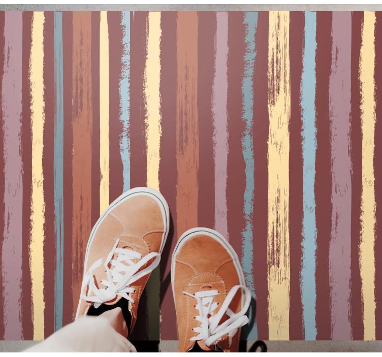 Tapete vinílico às risca efeito de tecido pintado à mão - TenStickers