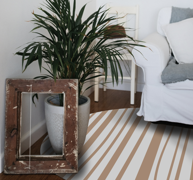 Tapete vinílico redondo elegância listrada suave - TenStickers