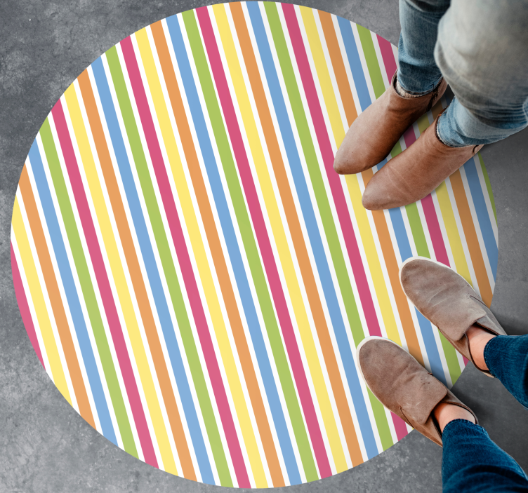 Tapete vinílico às risca estilo listrado vibrante - TenStickers