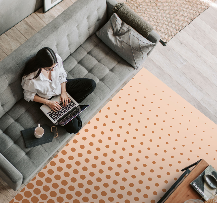 Tapete vinílico às risca gradiente de bolinhas - TenStickers