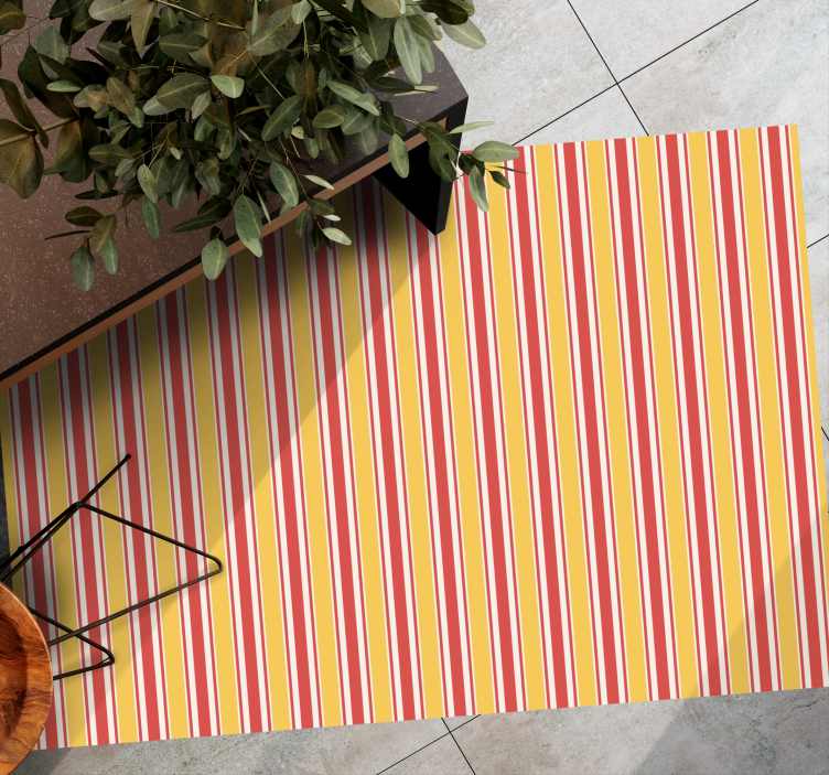 Tapete vinílico às risca laranja e vermelho - TenStickers