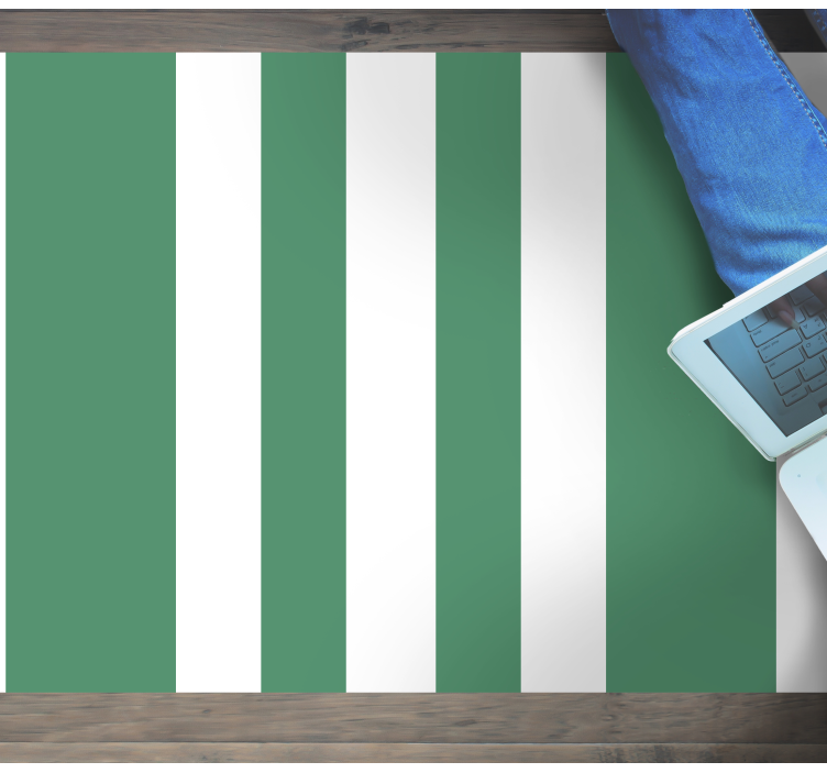 Tapete vinílico às risca listras verdes e brancas - TenStickers