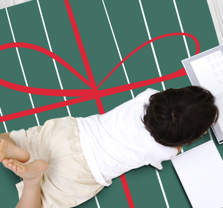 Tapete vinílico às risca listras vermelhas verdes - TenStickers