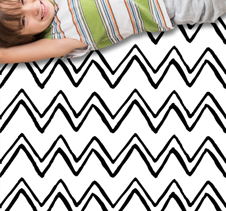 Tapete vinílico às risca motivo em ziguezague - TenStickers