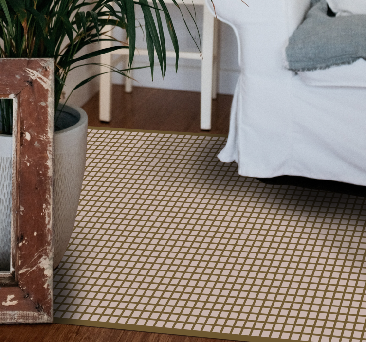 Tapete vinílico às risca padrão de grade geométrica - TenStickers