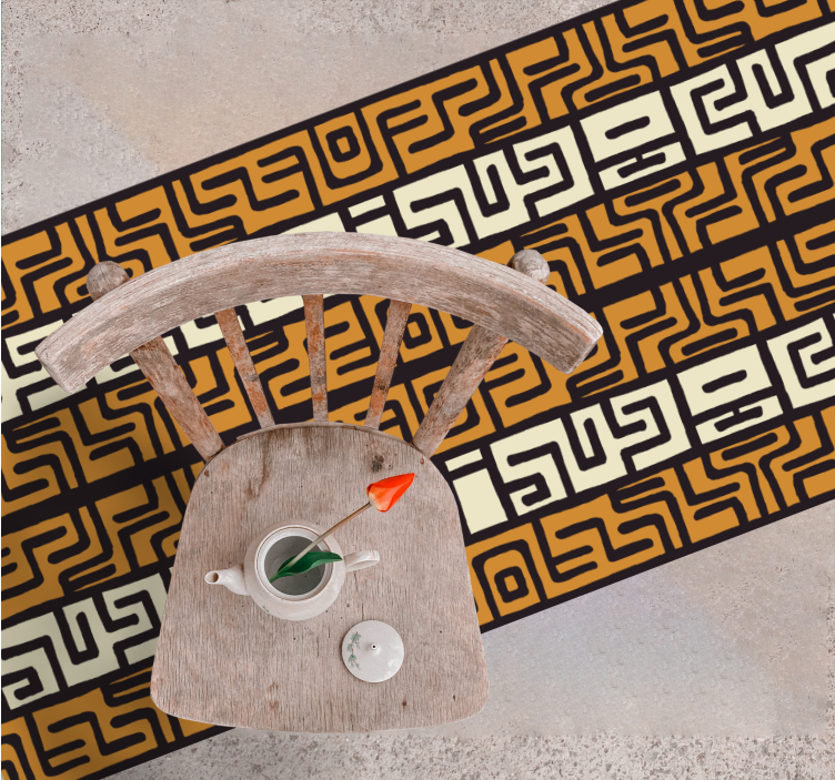 Tapete vinílico às risca padrão de labirinto geométrico - TenStickers