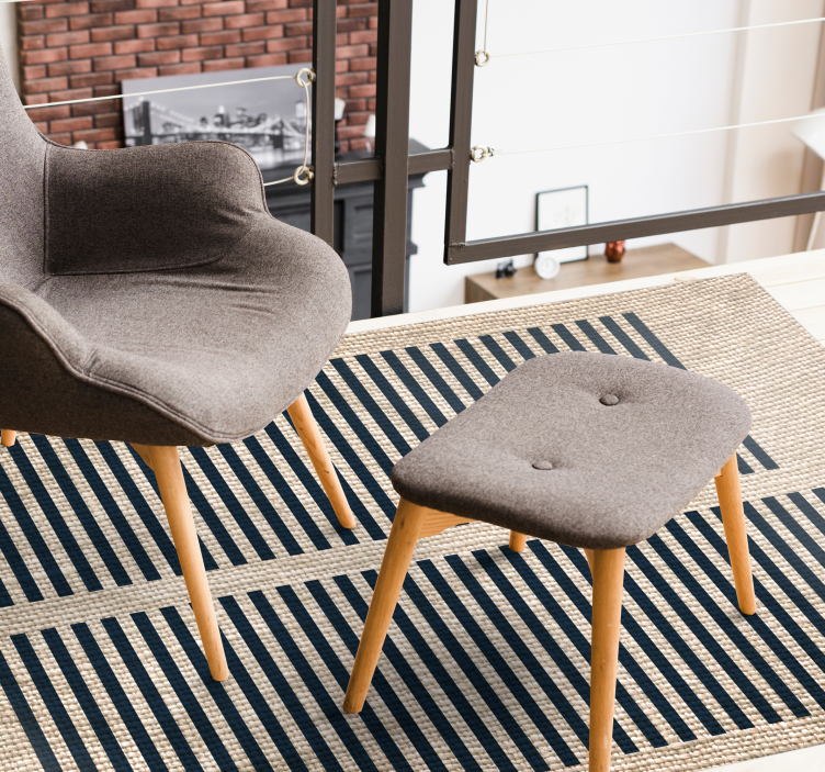 Tapete vinílico sala de estar padrão listrado bege - TenStickers