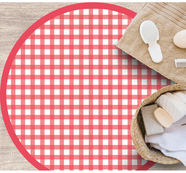 Tapete vinílico às risca padrão quadriculado clássico - TenStickers