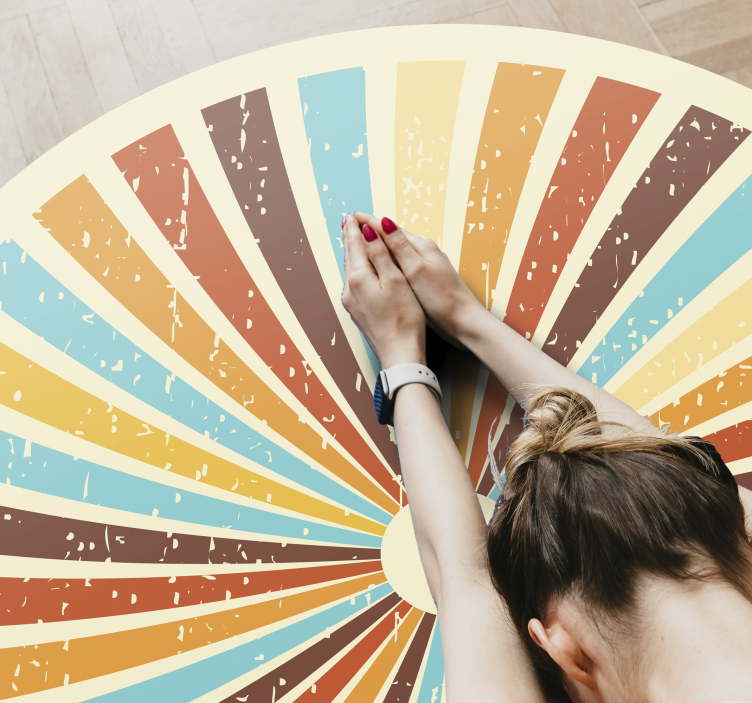 Tapete vinílico vintage padrão radiante retrô - TenStickers