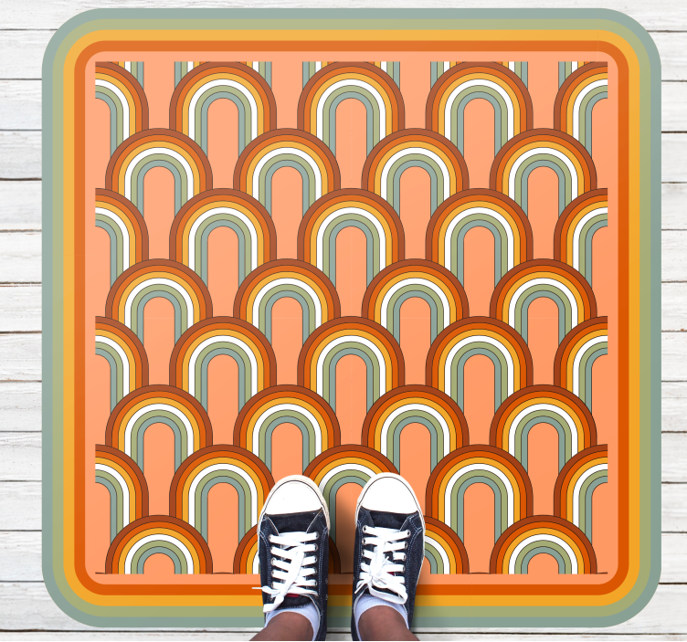 Tapete vinílico geométricas padrões de arcos coloridos - TenStickers